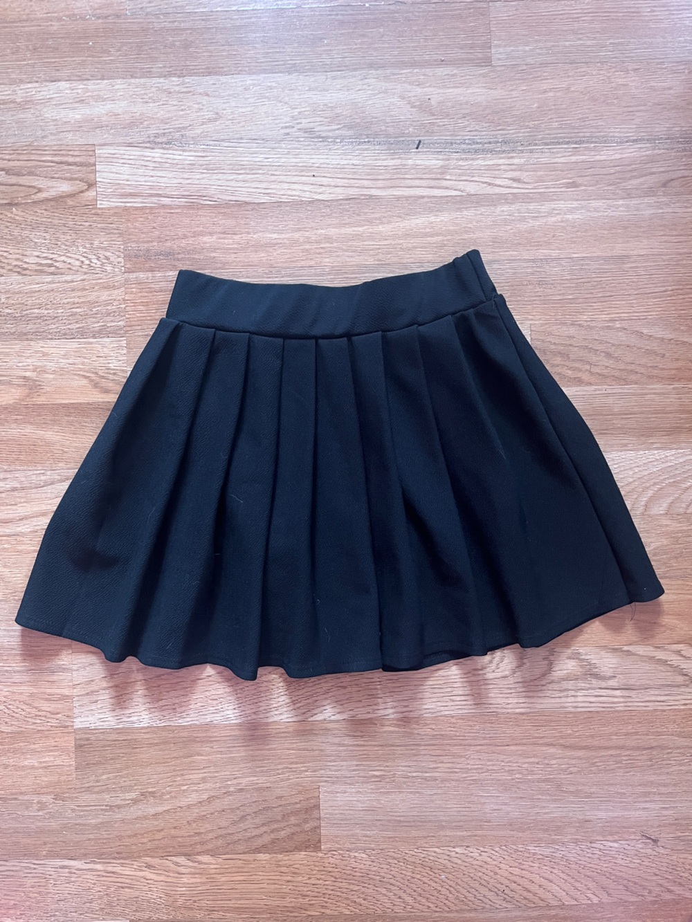 Pleated Black Mini Skirt with High Waist